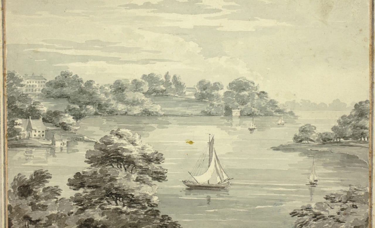 Segelboot auf dem See (Illustrationsbild)